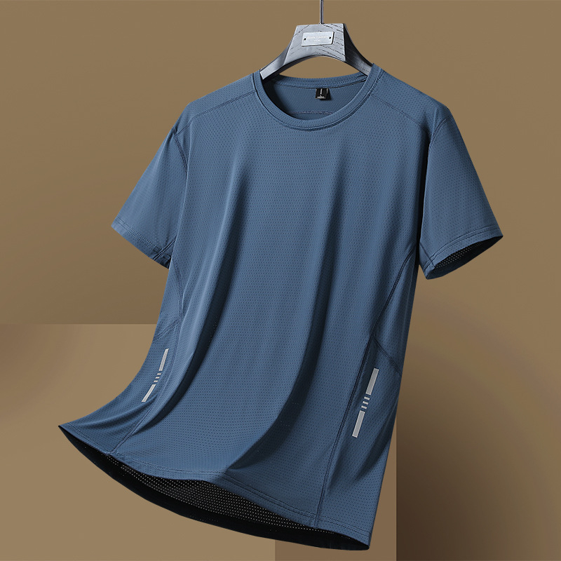 Najlonsko T-shirt kratkih rukava s okruglim izrezom, tisk s slovima, pravilan kroj, ljetni stil