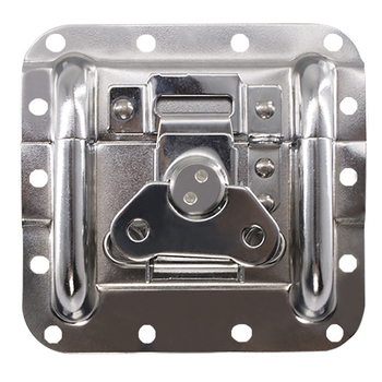 Butterfly lock – ugrađena pločica zatvarača; pogodna za drvene kutije, flight case i kutije za alate; model: Butterfly lock; šifra proizvoda: Press edge to drum lock