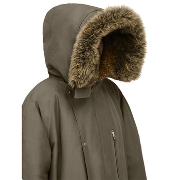Ženski parka s kapuljacom i krznom na ovratniku, tkanina od pamuka-poliester, dugi rukavi, srednja duljina, euro-američki street stil