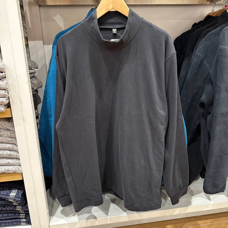 Мъжки лек флийс пуловер с висока яка, дълги ръкави, свободна кройка