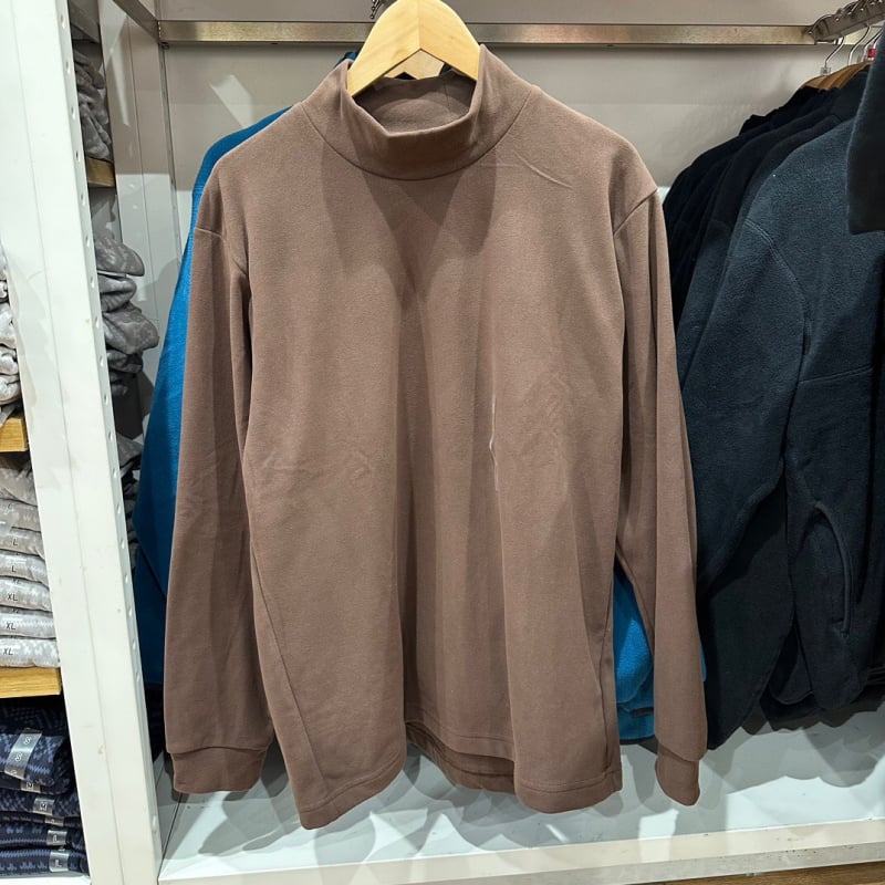 Мъжки лек флийс пуловер с висока яка, дълги ръкави, свободна кройка