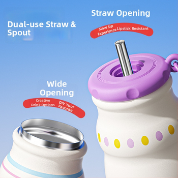 Cupe termoizolante din oțel inoxidabil 316 cu pai, mâner, strat interior 316, carcasă exterioară 201, izolație 6–12 ore, filtru de ceai, opțiuni de personalizare