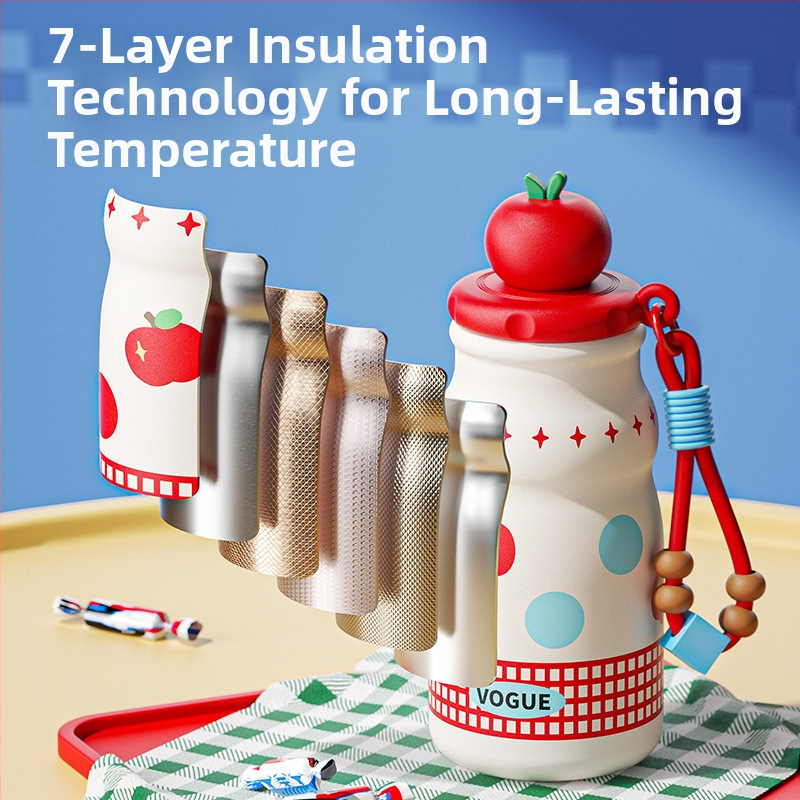 Izolovaný pohár zo 316 nerezovej ocele so slamkou a držadlom, vnútorný 316, vonkajšia časť 201, izolácia 6–12 hodín, filter na čaj, možnosti personalizácie