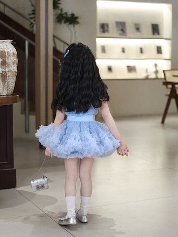 Dječja Cake suknja, mrežasti materijal, poliester 70%, jednostavan uzorak, ljeto 2025