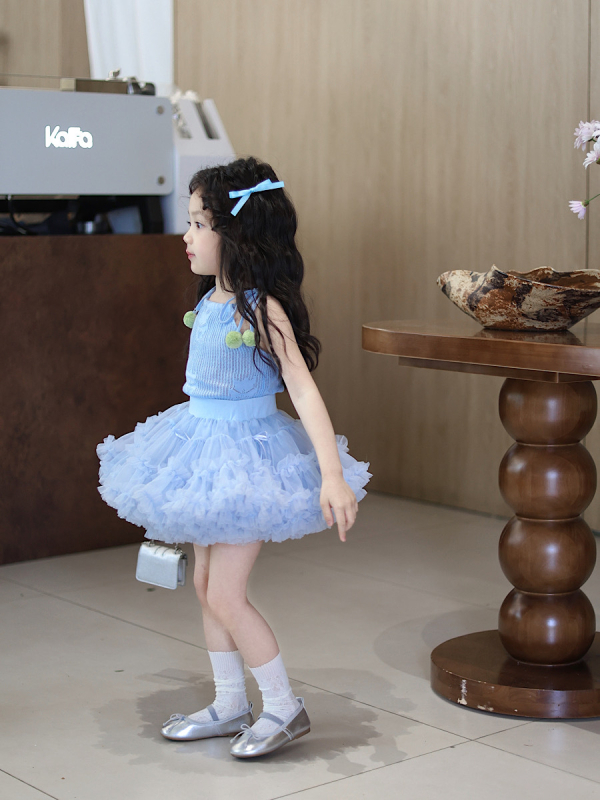 Dječja Cake suknja, mrežasti materijal, poliester 70%, jednostavan uzorak, ljeto 2025
