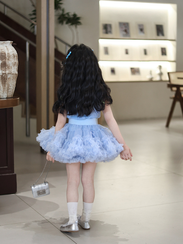 Dječja Cake suknja, mrežasti materijal, poliester 70%, jednostavan uzorak, ljeto 2025