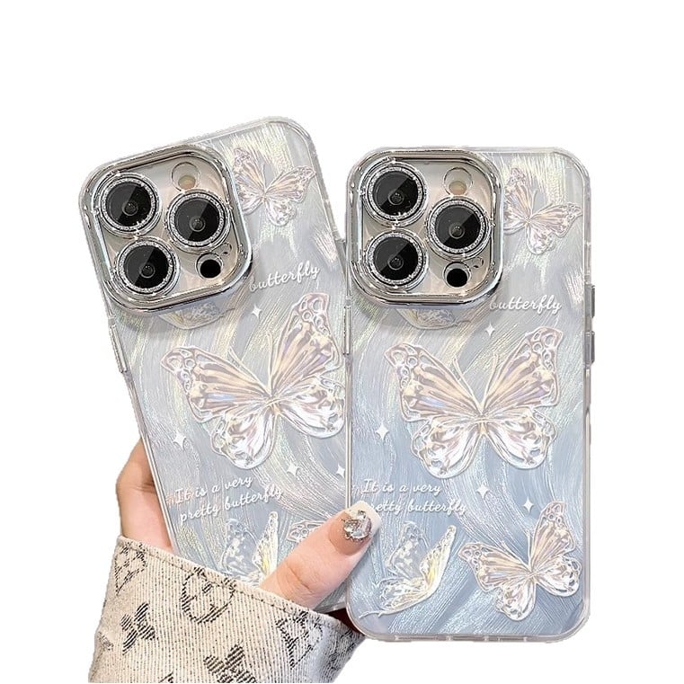 Ochranný kryt pre iPhone 11–14 sériu s akrylovým zadným panelom a mäkkými okrajmi, ochrana proti pádu, ochranný film na objektív kamery, možnosť vlastného dizajnu