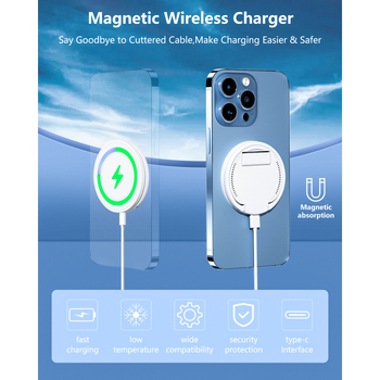 MagSafe Vezeték nélküli töltés: Telefon Gyűrű Tartó és Asztali Állvány iPhone és MacBook számára