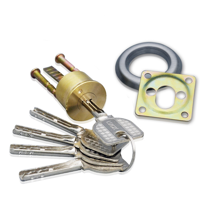 Vanjski cilindar za zaključavanje vrata – bakreno tijelo, 160 g, model Wz007-copper lock cylinder, s 5 ključeva, za sigurnosna vrata (ured/stan) – Jinbang