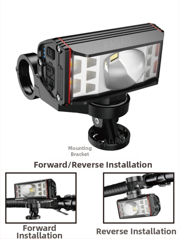 PAGAO Фар за планински велосипед от алуминиева сплав – висока яркост, презареждаем USB-C, 5200mAh, монтаж чрез окачване, офроуд каране