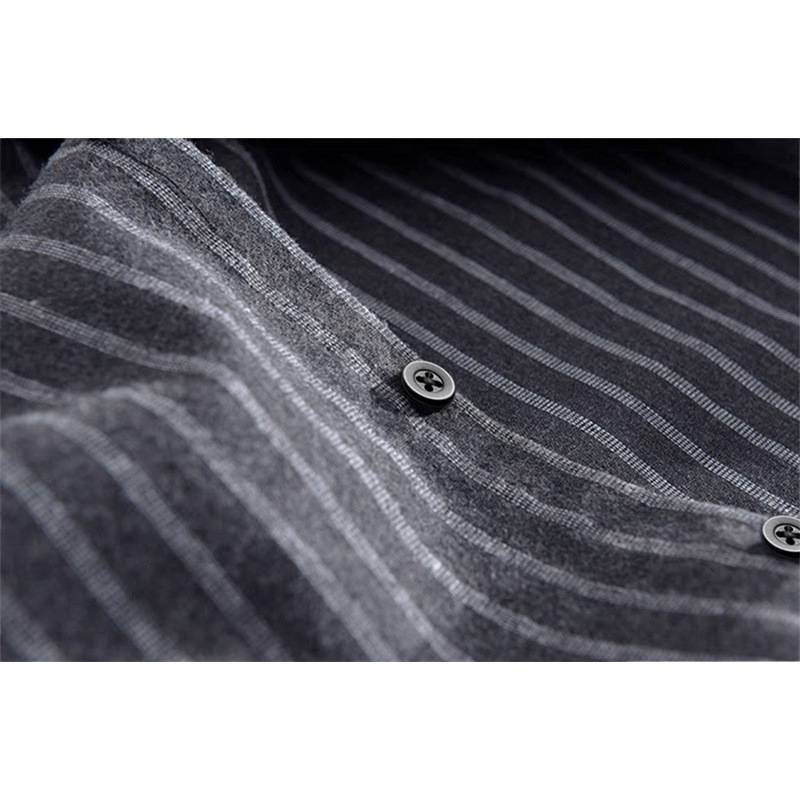 Pamut flaneles ing, csíkos, hosszú ujjú, laza szabás, széles gallér, fleece bélés, casual business