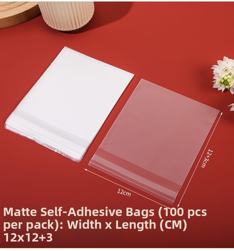 Sac autoadeziv mat pentru ambalaj de cofetărie, semi-transparent, material compozit, personalizare disponibilă