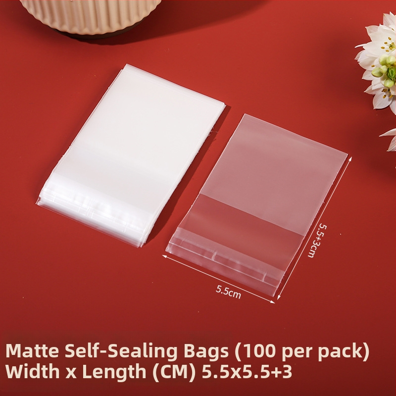 Sac autoadeziv mat pentru ambalaj de cofetărie, semi-transparent, material compozit, personalizare disponibilă