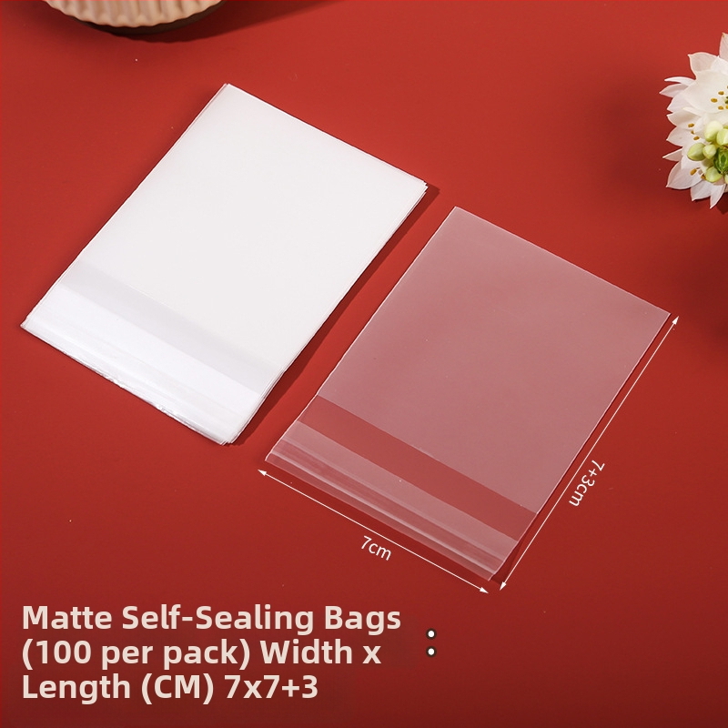 Sac autoadeziv mat pentru ambalaj de cofetărie, semi-transparent, material compozit, personalizare disponibilă