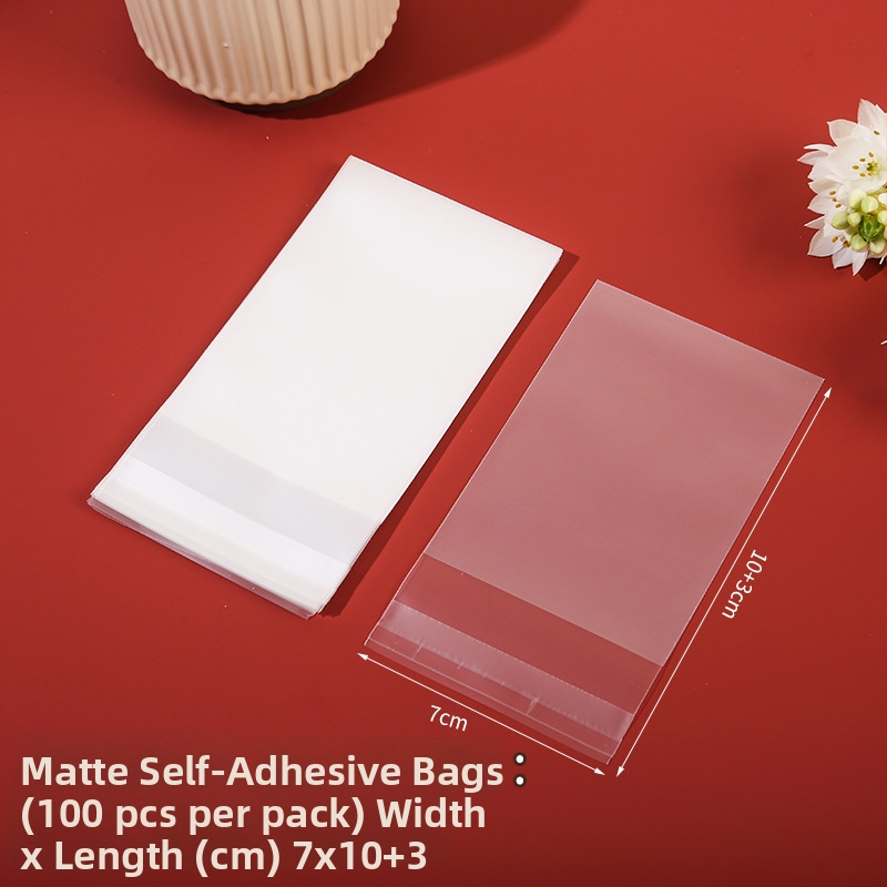 Sac autoadeziv mat pentru ambalaj de cofetărie, semi-transparent, material compozit, personalizare disponibilă