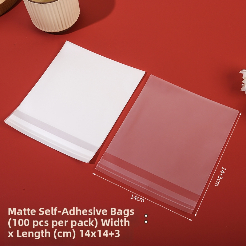 Sac autoadeziv mat pentru ambalaj de cofetărie, semi-transparent, material compozit, personalizare disponibilă