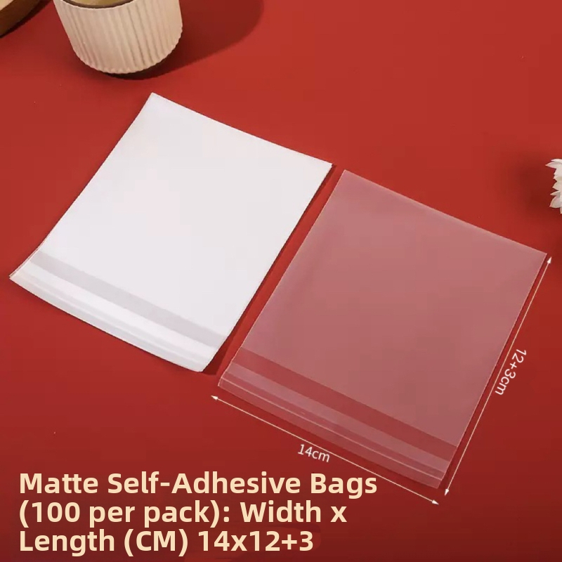 Sac autoadeziv mat pentru ambalaj de cofetărie, semi-transparent, material compozit, personalizare disponibilă