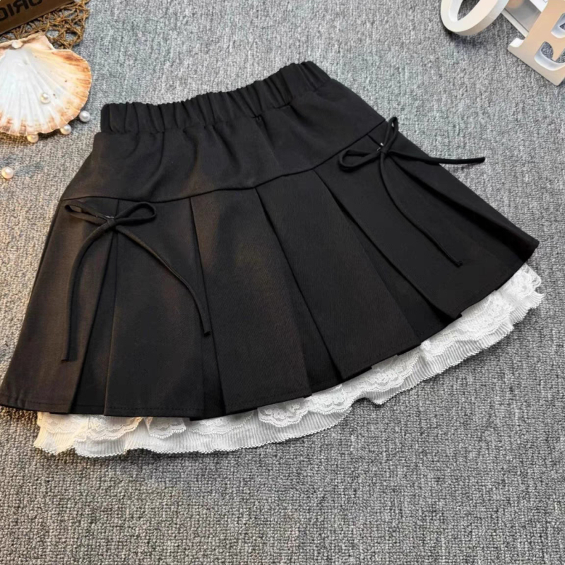 Djevojačka korejska plisirana suknja od pamuka, 70% pamuk, proljeće 2025, za djecu od 3 do 8 godina