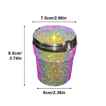 Auto pepeljara s kapom i LED svjetlom, dijamantni ugradnja, viseći dizajn s ventilacijom, plastično tijelo (Materijal: Plastika; Opseg primjene: Auto unutrašnje/ vanjsko; Težina: 120; Šifra artikla: JL0028; Prilagodba: Da)