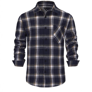 Kockás ing testhez álló szabású, hosszú ujjú, pamut-keverék anyag