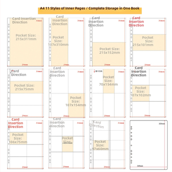 Refill pentru album de carduri, pagini interioare PP, 10 foi, găuri personalizabile, imprimare siglă permisă