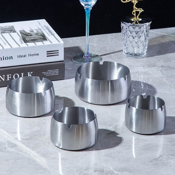 Scrumieră din oțel inoxidabil cu spațiu de depozitare - reutilizabilă, logo imprimabil, potrivită pentru casă, sufragerie, birou, bar și KTV