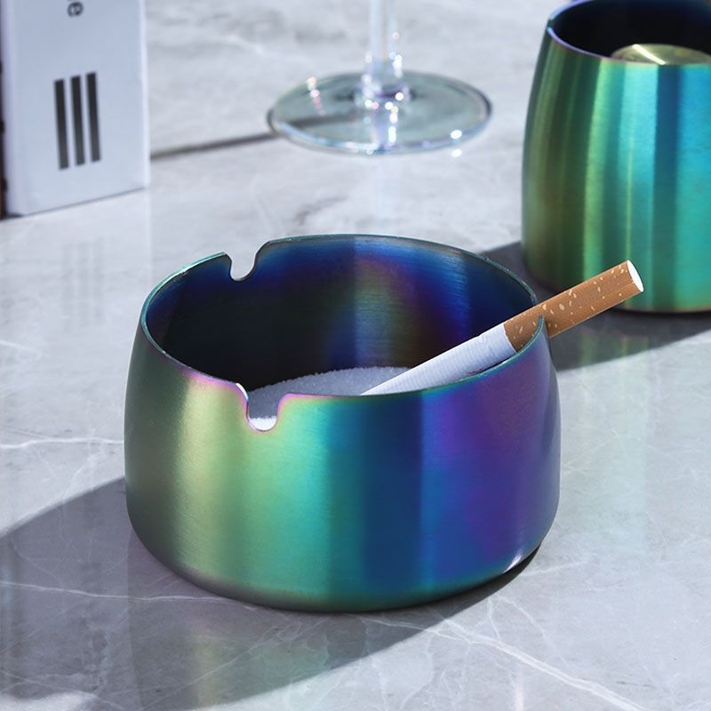 Scrumieră din oțel inoxidabil cu spațiu de depozitare - reutilizabilă, logo imprimabil, potrivită pentru casă, sufragerie, birou, bar și KTV