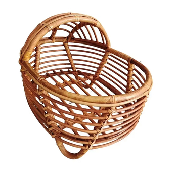 Coș pentru bebeluși - ședințe foto, design retro din ratan, material poliester-bumbac; greutate 0,977 kg; potrivit pentru fotografie de peisaj