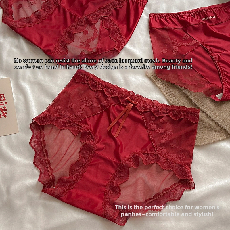 Chiloți damă din dantelă din nylon, cu căptușeală din bumbac în zona inghinală, respirabili, antibacterieni, talie medie, mărime plus