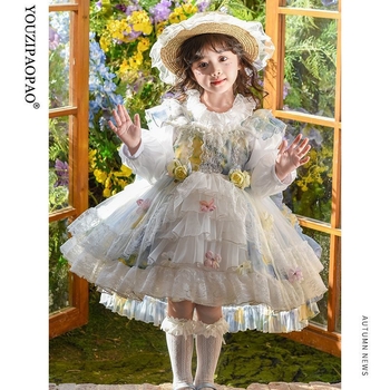 Dječja Lolita haljina, princes stil, suknja na naramenicama i A-linija, poliester 80–90%, proljeće 2025