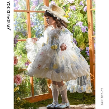 Dječja Lolita haljina, princes stil, suknja na naramenicama i A-linija, poliester 80–90%, proljeće 2025