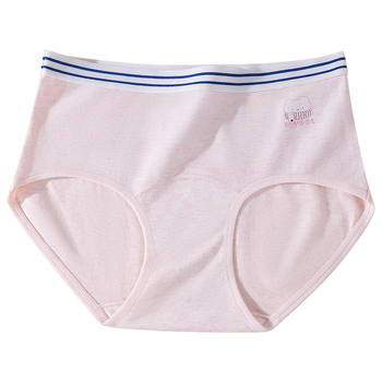 Djevojačke pamučne gaćice sa srednjim pojasom, pleteni materijal, jednobojne (90-95% pamuka)