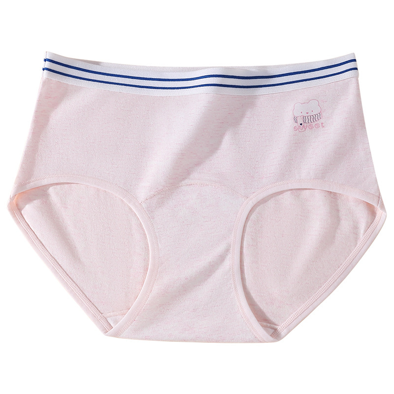 Djevojačke pamučne gaćice sa srednjim pojasom, pleteni materijal, jednobojne (90-95% pamuka)