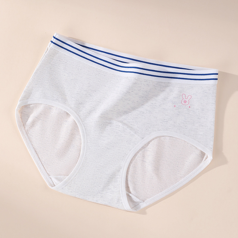 Djevojačke pamučne gaćice sa srednjim pojasom, pleteni materijal, jednobojne (90-95% pamuka)