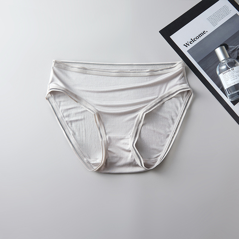 Ženske svilene gaćice, prozračne, pletene, srednji pojas, podstava od svile