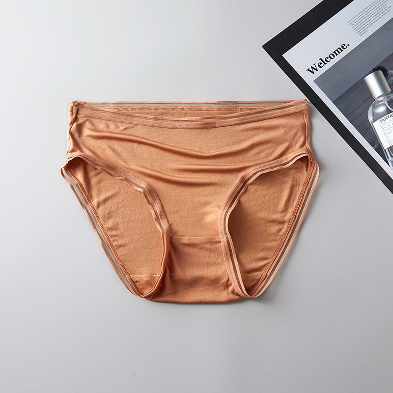 Ženske svilene gaćice, prozračne, pletene, srednji pojas, podstava od svile