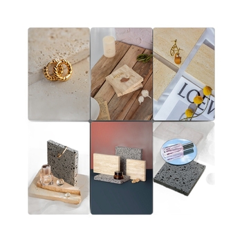 Prop na fotografovanie still life z prírodného kameňa pre šperky a kozmetiku - IP nie je autorizované