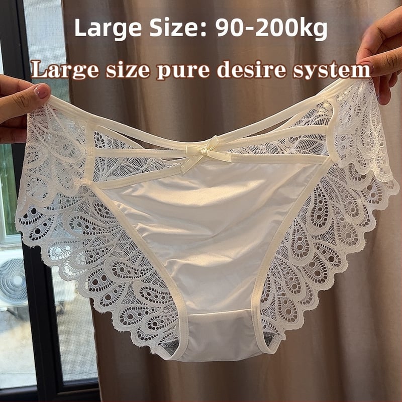 Chiloți femei Milk Silk Cutout Lace, fără cusături, respirabili, cu buză din bumbac