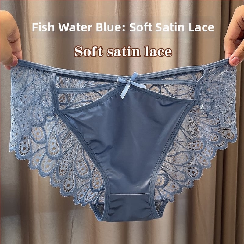 Chiloți femei Milk Silk Cutout Lace, fără cusături, respirabili, cu buză din bumbac