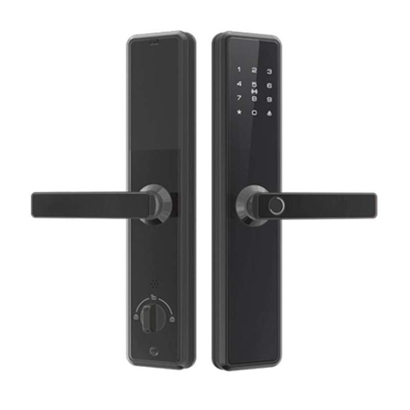 Pametna brava za vrata L-8 s biometrijskim pristupom, 99 pohranjenih otisaka prstiju, skeniranje <0.7 s, lažno prepoznavanje <0.01%, napajanje DC