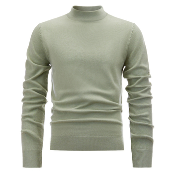 Muški vuneni džemper s polu-turtlom ovratnikom, udobnog kroja, dugi rukavi, rebrasti rub