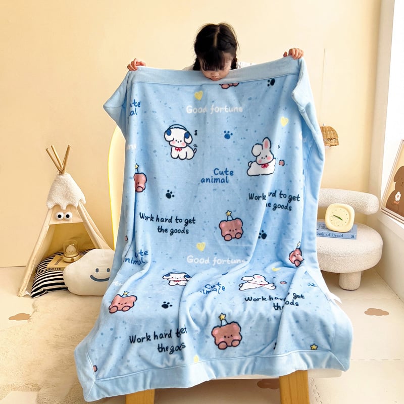 Gyerekeknek szóló tej-velúr pléd, rajzolt minta, poliészter rost, 300 g alatt, egész éves használatra