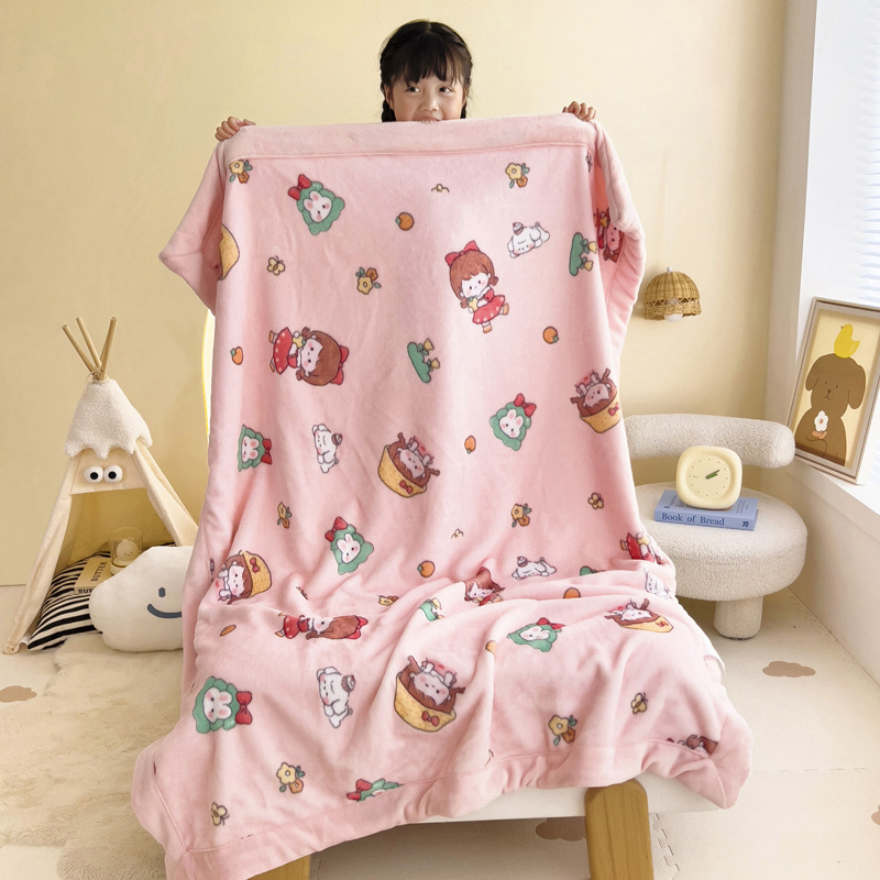 Gyerekeknek szóló tej-velúr pléd, rajzolt minta, poliészter rost, 300 g alatt, egész éves használatra