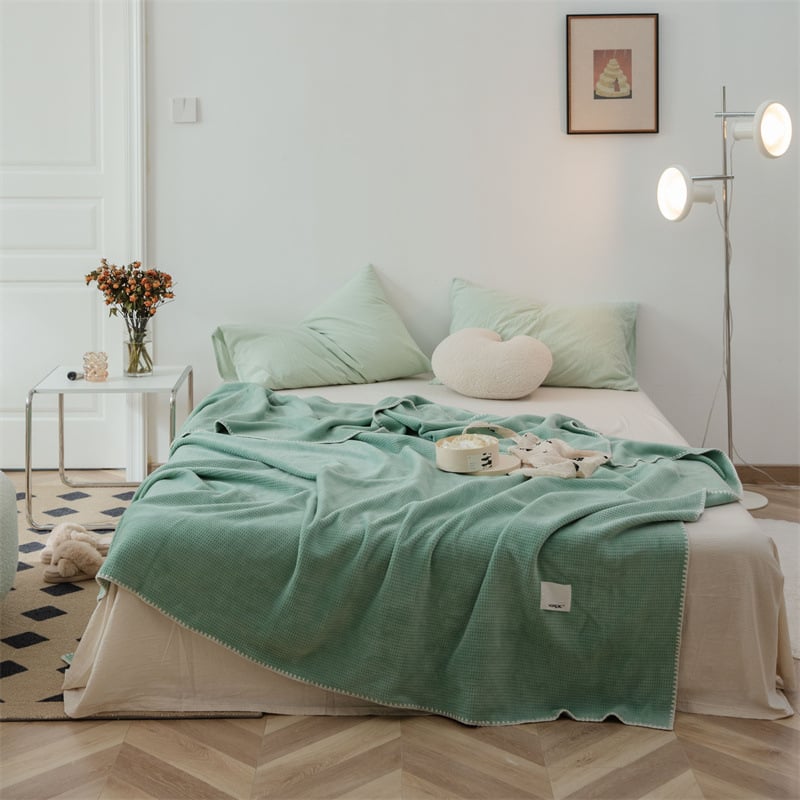 Vafelmintázatú coral velúr pléd, vastag, irodai pihenéshez és klíma alatti takaró, poliészter rost