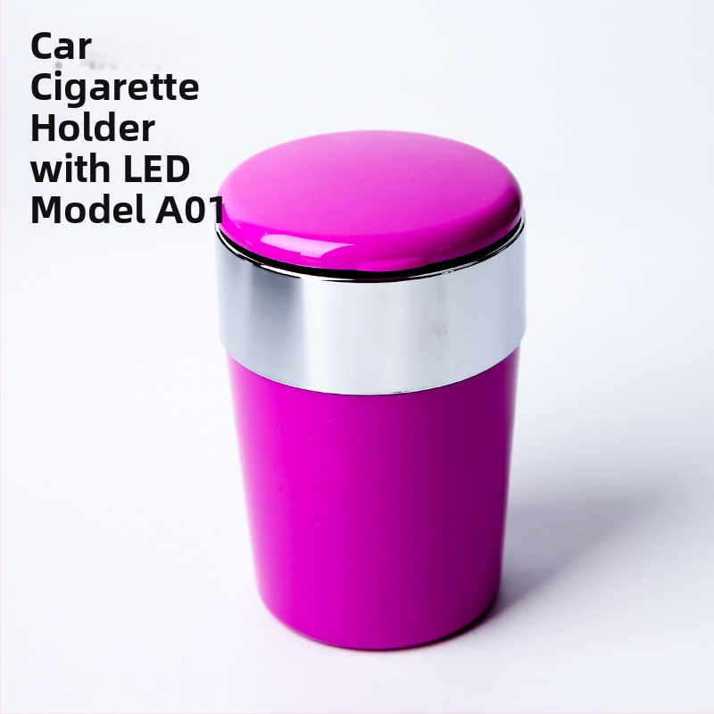 Popolník do auta s LED svetlom, kruhový tvar, plast injekčné, model A01, hmotnosť 102 g, značka San Wino senwero (Model: A01; Materiál: Plast; LED svetlo; Hmotnosť: 102 g; Značka: San Wino senwero)