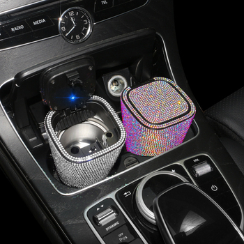 Automobilski pepelnjak s dijamantima i LED svjetlom, višefunkcionalni dodatak, model B000088, Xinsheng