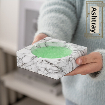 Керамичен пепелник, квадратен, със съхранение, възможност за печат на лого, персонализиране