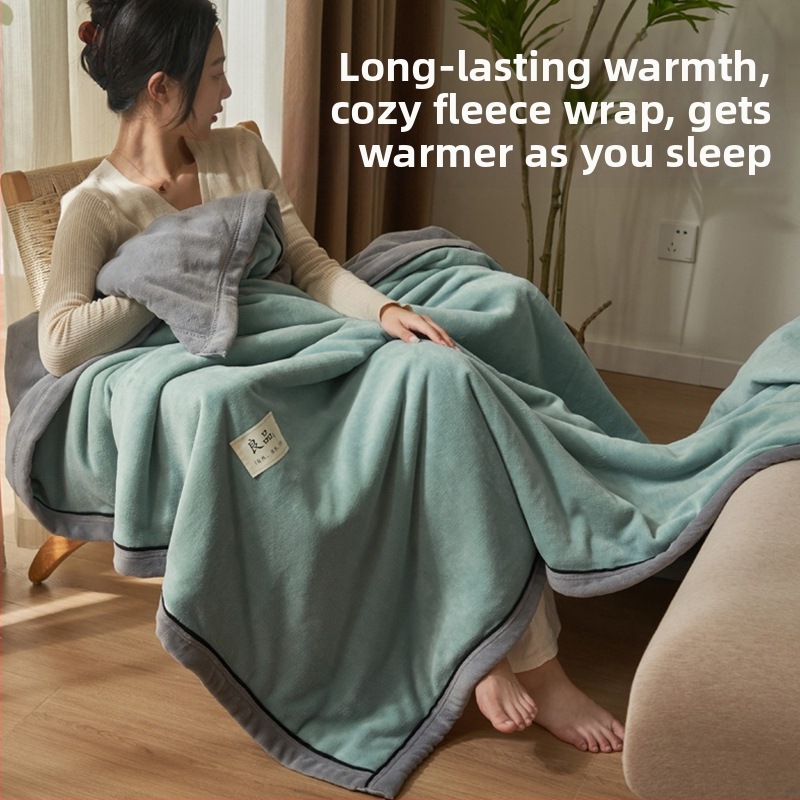 Korall polár pléd, poliészter, téli használatra, egyszínű minta, modern letisztult stílus