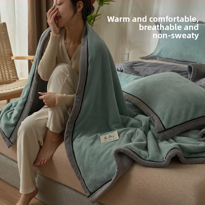 Korall polár pléd, poliészter, téli használatra, egyszínű minta, modern letisztult stílus