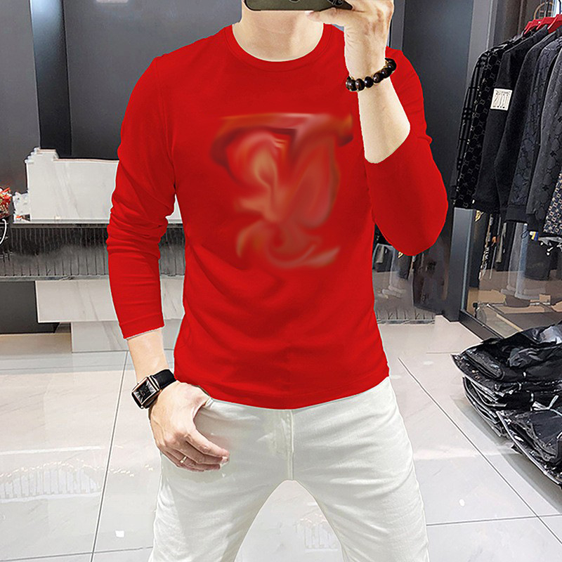 Muška dugačka majica s T-shirt uzorkom, pamukova smjesa (81-90% pamuka), standardni kroj, odvlači vlagu